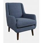 Theo Mid-Century Modern Contemporary Upholstered Accent Chair - Navy