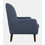 Theo Mid-Century Modern Contemporary Upholstered Accent Chair - Navy