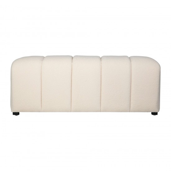 Tess Contemporary Modern Ivory Boucle Upholstered Plush Bench