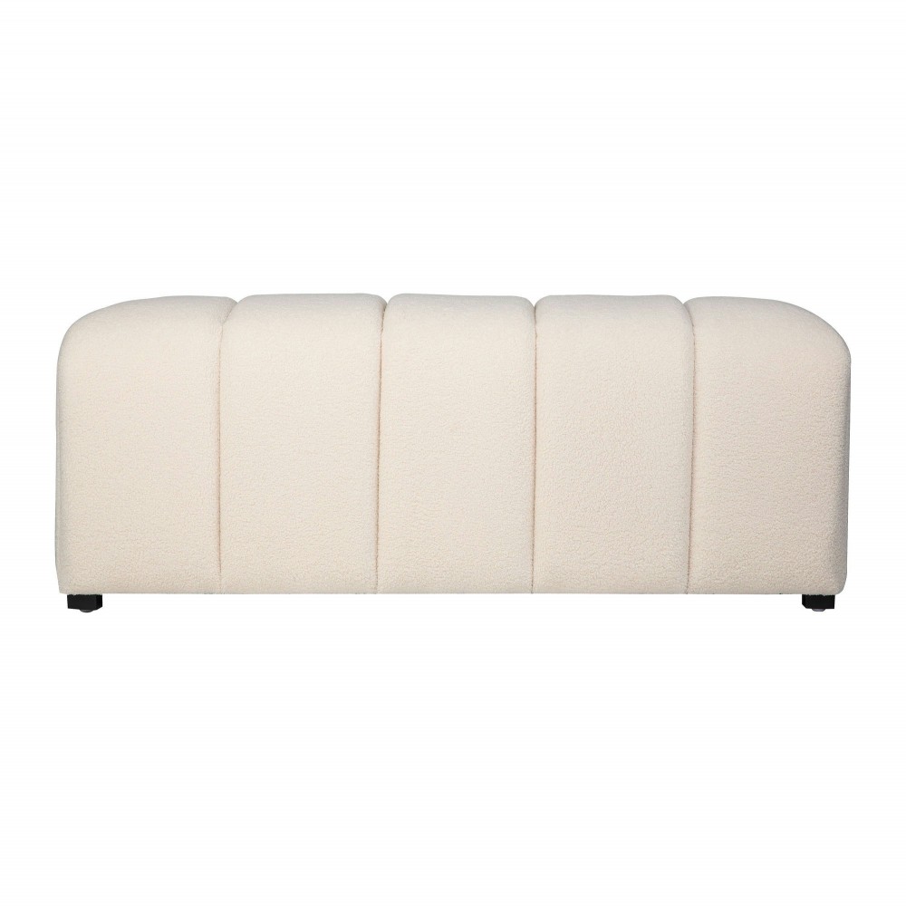 Tess Contemporary Modern Ivory Boucle Upholstered Plush Bench