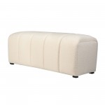 Tess Contemporary Modern Ivory Boucle Upholstered Plush Bench