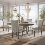 Telluride Contemporary Rustic Farmhouse Five Piece Dining Table Set