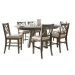 Telluride 7 Piece Counter Height Dining Table Set with Cross Back Stools