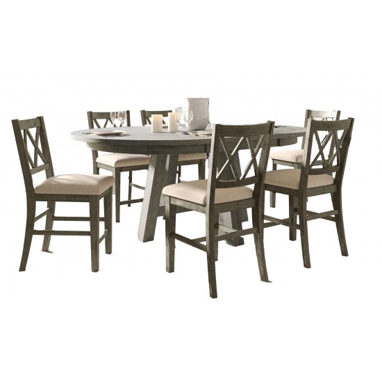 Telluride 7 Piece Counter Height Dining Table Set with Cross Back Stools