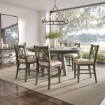 Telluride 7 Piece Counter Height Dining Table Set with Cross Back Stools