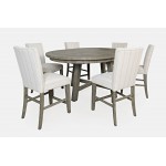 Telluride Rustic Farmhouse Seven Piece Counter Height Dining Table Set
