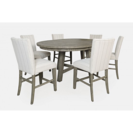 Telluride Rustic Farmhouse Seven Piece Counter Height Dining Table Set