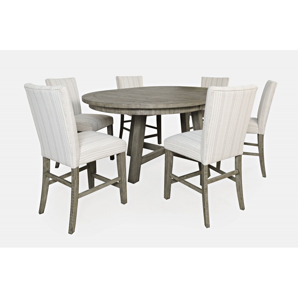 Telluride Rustic Farmhouse Seven Piece Counter Height Dining Table Set