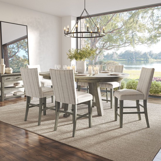 Telluride Rustic Farmhouse Seven Piece Counter Height Dining Table Set