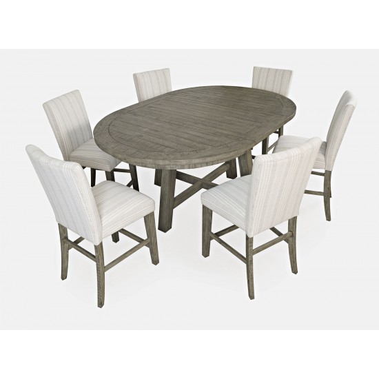 Telluride Rustic Farmhouse Seven Piece Counter Height Dining Table Set