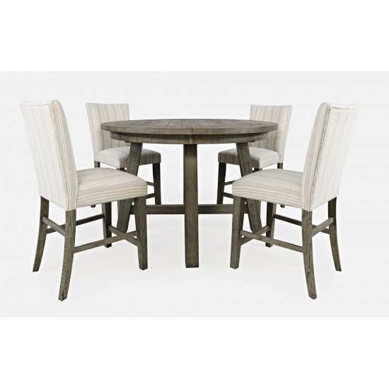 Telluride Rustic Farmhouse Five Piece Counter Height Dining Table Set