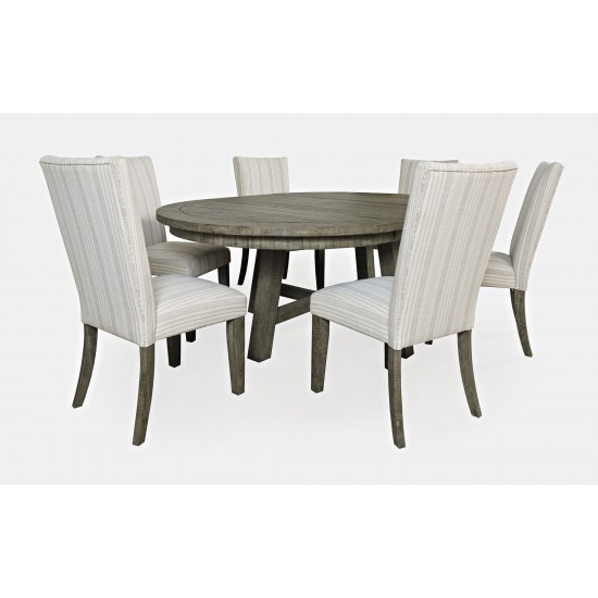 Telluride Contemporary Rustic Farmhouse Seven Piece Dining Table Set