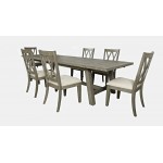 Telluride Seven Piece Rustic Distressed Pine 127" Extendable Dining Set - Grey