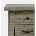 Telluride Rustic Distressed Acacia USB Charging Chairside End Table - Grey