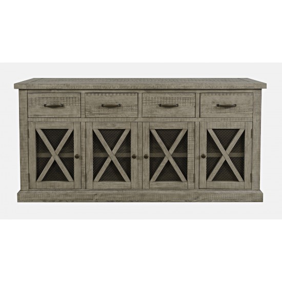 Telluride 70" Rustic Distressed Pine Four Drawer Sideboard Buffet Server