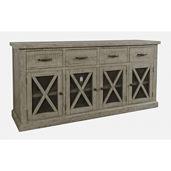 Telluride 70" Rustic Distressed Pine Four Drawer Sideboard Buffet Server