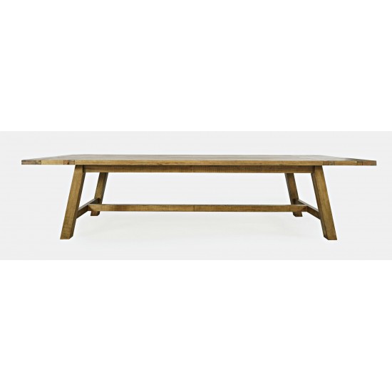 Telluride 127" Trestle Dining Table with Two Extension Leaves - Gold