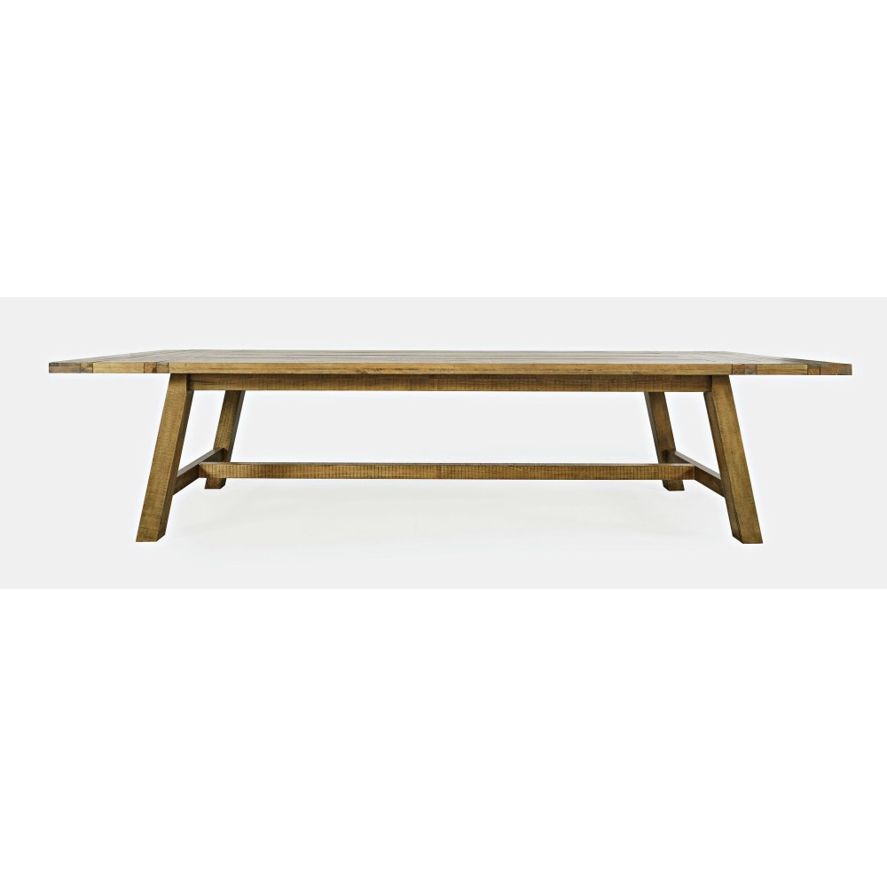 Telluride 127" Trestle Dining Table with Two Extension Leaves - Gold