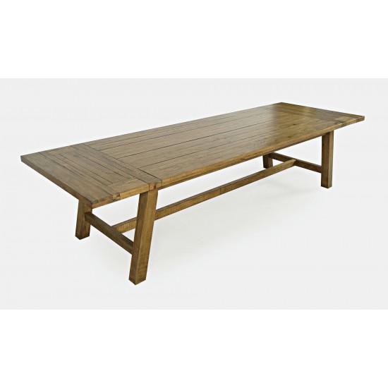 Telluride 127" Trestle Dining Table with Two Extension Leaves - Gold