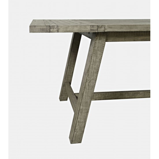 Telluride Rustic Distressed Pine 127" Trestle Counter Table with Two Leaves