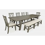 Telluride Rustic Distressed Pine 127" Trestle Counter Table with Two Leaves