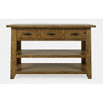 Telluride 50" Sofa Table with Drawers and Two Shelves - Gold