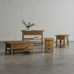 Telluride 50" Sofa Table with Drawers and Two Shelves - Gold