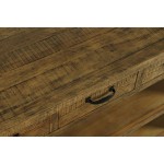 Telluride 50" Sofa Table with Drawers and Two Shelves - Gold