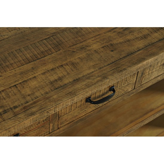 Telluride 50" Sofa Table with Drawers and Two Shelves - Gold