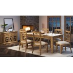 Telluride Rustic Distressed Pine 78" Seven-Piece Dining Set