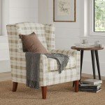 Thompson Traditional Classic Wingback Upholstered Accent Chair - Plaid