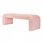 Sophia Modern Luxury Curved Upholstered Jacquard Bench (60W x 18D x 19H) - Pink