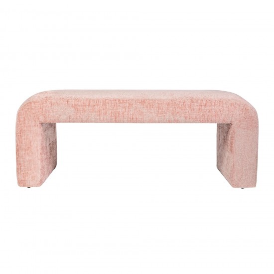 Sophia Modern Luxury Curved Upholstered Jacquard Bench (47W x 18D x 19H) - Pink