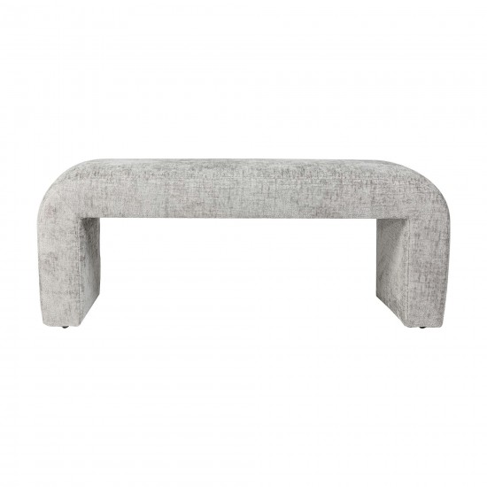 Sophia Modern Luxury Curved Upholstered Jacquard Bench (47W x 18D x 19H) - Grey