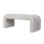 Sophia Modern Luxury Curved Upholstered Jacquard Bench (47W x 18D x 19H) - Grey