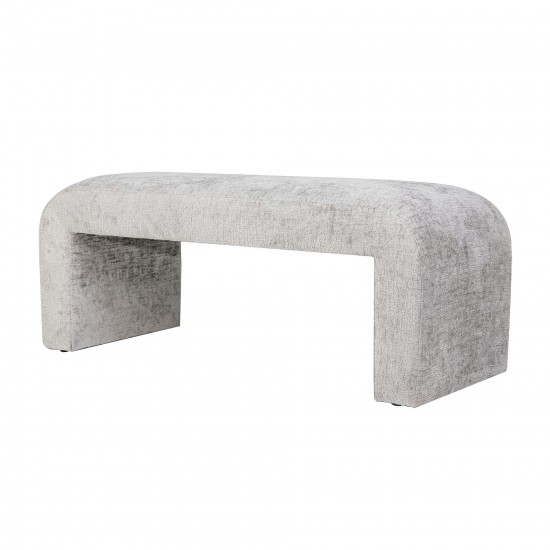 Sophia Modern Luxury Curved Upholstered Jacquard Bench (47W x 18D x 19H) - Grey