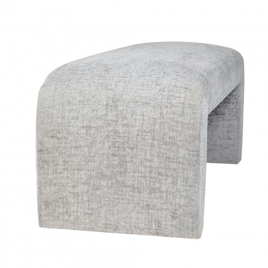 Sophia Modern Luxury Curved Upholstered Jacquard Bench (47W x 18D x 19H) - Grey