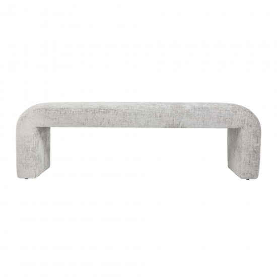 Sophia Modern Luxury Curved Upholstered Jacquard Bench (60W x 18D x 19H) - Grey