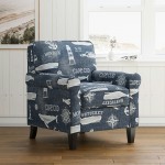 Seafarer Coastal Nantucket Cape Nautical Upholstered Accent Chair - Navy