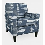 Seafarer Coastal Nantucket Cape Nautical Upholstered Accent Chair - Navy