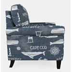 Seafarer Coastal Nantucket Cape Nautical Upholstered Accent Chair - Navy