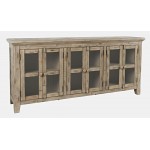 Rustic Shores 70" Coastal Distressed Acacia 6-Door Sideboard Cabinet - Brown