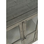 Rustic Shores 48" Coastal Distressed Acacia Four-Door Accent Cabinet - Stone