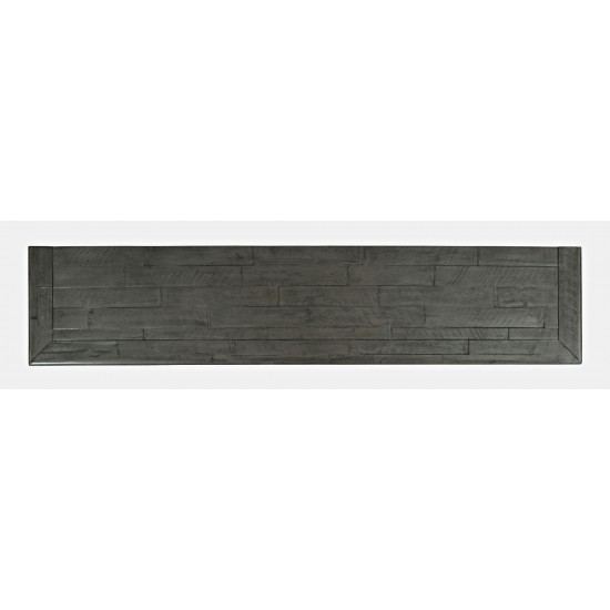 Rustic Shores 70" Coastal Distressed Acacia Six-Door Sideboard Cabinet - Stone