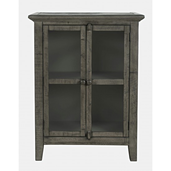 Rustic Shores 32" Coastal Distressed Acacia Two-Door Accent Cabinet - Stone