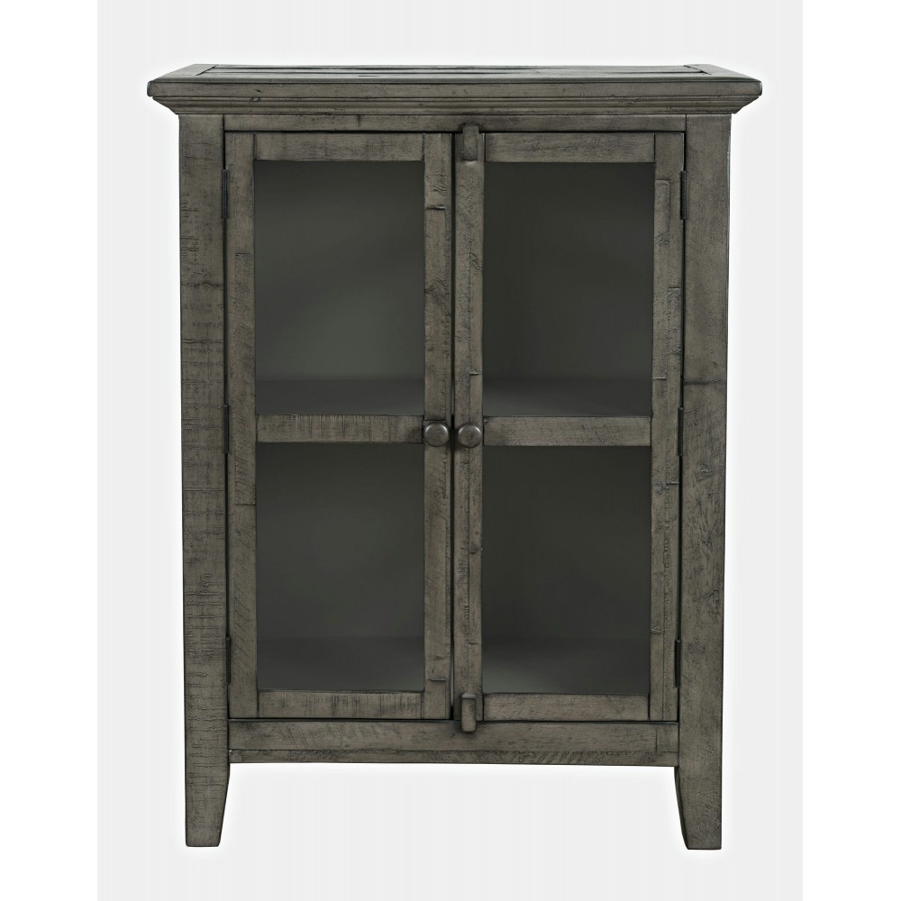 Rustic Shores 32" Coastal Distressed Acacia Two-Door Accent Cabinet - Stone