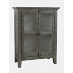 Rustic Shores 32" Coastal Distressed Acacia Two-Door Accent Cabinet - Stone