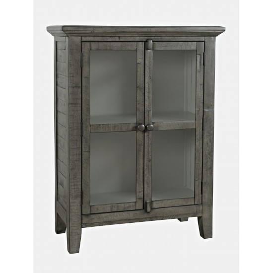 Rustic Shores 32" Coastal Distressed Acacia Two-Door Accent Cabinet - Stone