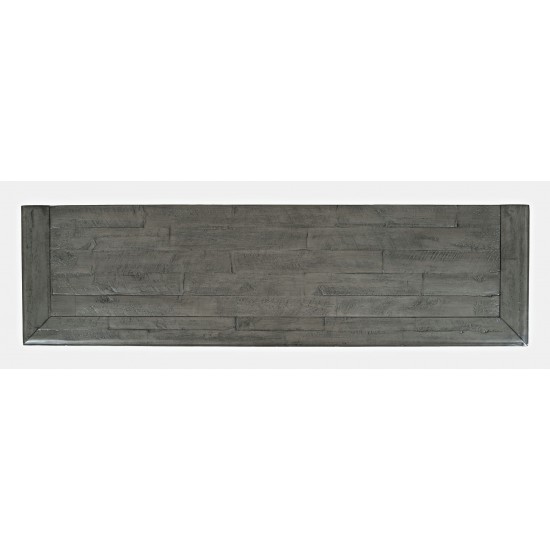 Rustic Shores 54" Coastal Distressed Acacia Four-Door Credenza Cabinet - Stone