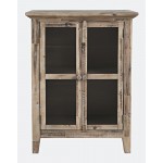 Rustic Shores 32" Coastal Distressed Acacia Two-Door Accent Cabinet - Grey Wash